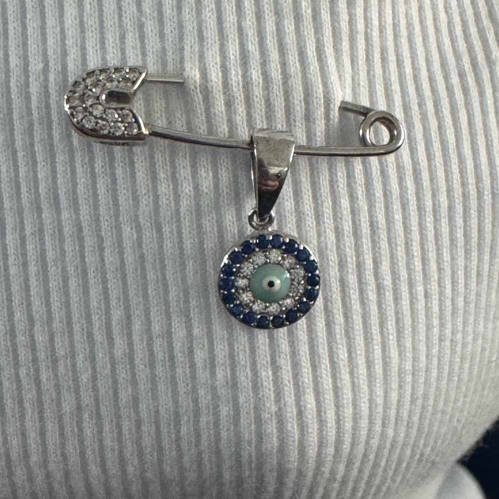 925 Sterling silver evil baby eye protection  baby 🧿 pin